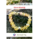 Astrolojik Doğal Taş 169AST74 Sitrin Doğal Taş Bileklik, Para, Başarı, Pozitif Enerji, Arınma Taşı