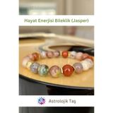 Astrolojik Doğal Taş Hayat Enerjisi Bileklik Jasper Doğal Taş Bileklik- Sertifikalı - Jasper & Hematit