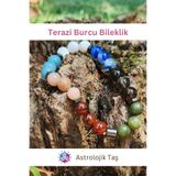 Astrolojik Doğal Taş Terazi Burcu Doğal Taş Bileklik - Yeşim Taşı, Kırmızı Akik, Ay Taşı , Akuamarin & Güneş Taşı