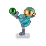 Astronaut Doing Karate Turkuaz Büyük Dekoratif Obje 46X27X55 Cm 1Xsj-9826