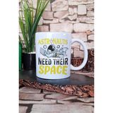 Astronauts Need Space 2 Baskılı Komik Astronot Uzay Sözü Hediye Baskılı Kupa Bardak - Beyaz