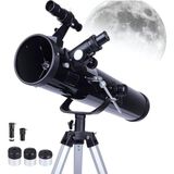 Astronomik Teleskop, 525X Büyütme Kapasitesi, 76 mm Mercek Açıklığı, 700 mm Odak Uzunluğu, Y - Çok Renkli