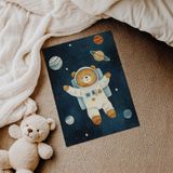 Astronot Ayı Çocuk Odası Duvar Posteri Çerçeveli Tablo Duvar Dekorasyonu - 30 x 40 - Çerçevesiz Poster