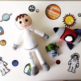 Astronot Furkan ve Uzay Takımı Amigurumi Organik Oyuncak