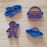 Astronot Set 4'lü Kek Kurabiye Oyun Hamuru Kalıbı