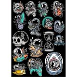 Astronot Sticker Set 12 16 Parça Telefon, Tablet, Defter, Laptop Sticker