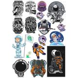 Astronot Stikcer Set-3 16 Parça Telefon, Tablet, Defter, Laptop Sticker
