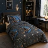 Astronot Uzay Desenli Tek Kişilik Nevresim 160x220, Lastikli Çarşaflı 100x200, Genç&Çocuk Nevresim Takımı