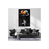 Astronot ve Gezegen Balonlar Kanvas Tablo Salon Tablosu Modern Duvar Tablosu