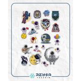 Astronot Ve Uzay Sticker Set 4 16 Parça Telefon, Tablet, Defter, Laptop Sticker