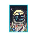 Astronot Ve Uzay Temalı Tasarım Kart Dekoratif Hediye Not Kartı Ve Kartpostal 10X15 Cm