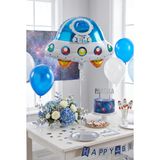 Astronotlu UFO Uzay Gemisi Folyo Balon | Uzay Temalı Çocuk Doğum Günü Galaksi Konsept Parti Süsleme Dekorasyon Balonu