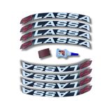 ASTUNİNG Lassa Motosiklet Ve Otomobil Lastik Yazısı Kabartma Sticker Yapıştırma 8 Adet Set ASTSYN020