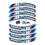 ASTUNİNG M Power Motosiklet Ve Otomobil Lastik Yazısı Kabartma Sticker Yapıştırma 8 Adet Set Astsyn020