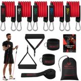 ASU Trainer Tüp Direnç Bandı, 5 Egzersiz Bandı, 4,5 – 22,7 kg, Durubbex Sert Egzersiz Ekipmanı, Kolları ile Egzersiz için Direnç Bantları, Ayak Bileği Kayışları ve Kapı Çapası, Fitness ve Egzersiz
