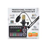 asua Profesyonel Podcast Yayıncı Mikrofon Seti – Ses Kartlı, Efektli, Canlı Yayın & Stüdyo Kiti
