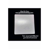 ASUDE HEDİYELİK 10 Adet 15x15 Cm Beyaz Kare Ahşap Mdf Pasta Altlığı Subla-bebe pembe