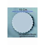 ASUDE HEDİYELİK 10 Adet 15x15 Cm Beyaz Yuvarlak Ahşap Mdf Pasta Altlığı Subla-Beyaz