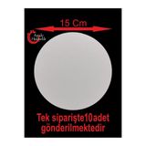 ASUDE HEDİYELİK 10 Adet 15x15 Cm Desensiz Yuvarlak Beyaz Ahşap MDF Pasta Altlığı Supla-Beyaz