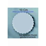 ASUDE HEDİYELİK 15 Adet 10x10 Cm Beyaz Yuvarlak Ahşap Mdf Pasta Altlığı Subla-Beyaz