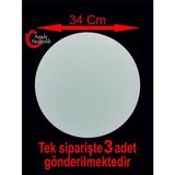 Asude Hediyelik 3 Adet 34X34 cm Desensiz Yuvarlak Beyaz Ahşap Mdf Pasta Altlığı Supla-Beyaz - Çok Renkli