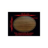ASUDE HEDİYELİK Ahşap 34,6x24,7 Cm 5 Ad Bambu Tepsi Örgü Plakası Supla Delikli Altlık Tığ Taban Işi Sepet Taban