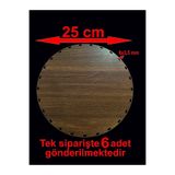 ASUDE HEDİYELİK Ahşap Ceviz 25 Cm 6 Ad Bambu Tepsi Örgü Plakası Supla Delikli Altlık Tığ Taban Işi Sepet Tabanı