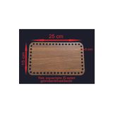 ASUDE HEDİYELİK Ahşap Ceviz 25x15 Cm 5 ad Bambu Tepsi Örgü Plakası Supla Delikli Altlık Tığ Taban Işi Sepet Taban