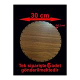 ASUDE HEDİYELİK Ahşap Ceviz 30 Cm 6 Ad Bambu Tepsi Örgü Plakası Supla Delikli Altlık Tığ Taban Işi Sepet Tabanı