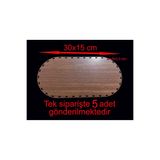 ASUDE HEDİYELİK Ahşap Ceviz 30x15 Cm Sepet Bambu Tepsi Örgü Plakası Supla Delikli Altlık Tığ Taban Işi Sepet Tabanı