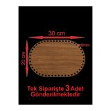 ASUDE HEDİYELİK Ahşap Ceviz 30x20 Cm 3 Adet Sepet Bambu Tepsi Altı Örgü Plakası Supla Delikli Altlık Sepet Tabanı
