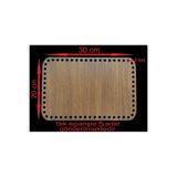 ASUDE HEDİYELİK Ahşap Ceviz 30x20 Cm 5 Ad Bambu Tepsi Örgü Plakası Supla Delikli Altlık Tığ Taban Işi Sepet Taban