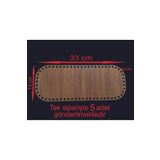 ASUDE HEDİYELİK Ahşap Ceviz 33x13 Cm Sepet Bambu Tepsi Örgü Plakası Supla Delikli Altlık Tığ Taban Işi Sepet Taban
