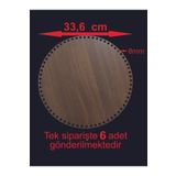 ASUDE HEDİYELİK Ahşap Ceviz 34 cm 6 Ad Bambu Tepsi Örgü Plakası Supla Delikli Altlık Tığ Taban Işi Sepet Tabanı