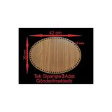 ASUDE HEDİYELİK Ahşap Ceviz 42x30 Cm 3 Ad Bambu Tepsi Örgü Plakası Supla Delikli Altlık Tığ Taban Işi Sepet Tabanı