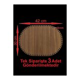 ASUDE HEDİYELİK Ahşap Ceviz 42x30 Cm 3 Adet Sepet Bambu Tepsi Altı Örgü Plakası Supla Delikli Altlık Sepet Tabanı