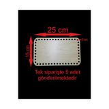 ASUDE HEDİYELİK Ahşap Krem 25x15 Cm 5 Ad Bambu Tepsi Örgü Plakası Supla Delikli Altlık Tığ Taban Işi Sepet Tabanı