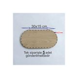 ASUDE HEDİYELİK Ahşap Krem 30x15 Cm 5 Ad Bambu Tepsi Örgü Plakası Supla Delikli Altlık Tığ Taban Işi Sepet Tabanı