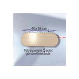 ASUDE HEDİYELİK Ahşap Krem 40x15 Cm 5 Ad Bambu Tepsi Örgü Plakası Supla Delikli Altlık Tığ Taban Işi Sepet Tabanı