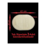 ASUDE HEDİYELİK Ahşap Krem 42x30 Cm 3 Adet Sepet Bambu Tepsi Altı Örgü Plakası Supla Delikli Altlık Sepet Tabanı