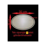 ASUDE HEDİYELİK Ahşap Oval 30x20 Cm 1 Ad Bambu Tepsi Örgü Plakası Supla Delikli Altlık Tığ Taban Işi Sepet Tabanı