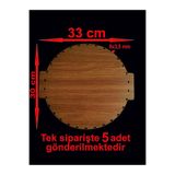 ASUDE HEDİYELİK Ceviz Kulplu 33x30 Cm 5 Ad Bambu Tepsi Örgü Plakası Supla Delikli Altlık Tığ Taban Işi Sepet Tabanı-