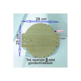 ASUDE HEDİYELİK Krem Kulplu 28x25 Cm 5 Ad Bambu Tepsi Örgü Plakası Supla Delikli Altlık Tığ Taban Işi Sepet Tabanı
