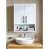 Asude Home Asudehome Beyaz Çok Amaçlı Banyo Dolabı Suntadan Üretilmiş 2 Kapaklı Modern Tasarım 3 Raflı