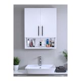 Asude Home Çok Amaçlı Dolap, Banyo Dolabı, Ecza Dolabı, 2 Kapaklı Dolap, Beyaz