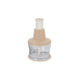 Asude Plastik Press Chopper 3 Bıçaklı Basmali Kilitlemeli El Rondosu, 900ml, Kahverengi