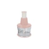 Asude Plastik Press Chopper 3 Bıçaklı Basmali Kilitlemeli El Rondosu, Pembe, 900ml