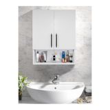 AsudeHome Ev Gereçleri Çok Amaçlı Banyo Dolabı, Ecza Dolabı, 2 Kapaklı Dolap, Hol, Banyo, Ofis, Beyaz,
