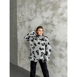 Asur Boutique Asur Butik Kadın Benekli Dik Yaka Selanik Kazak - Standart - 00E-Gri