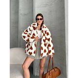 Asur Butik Kadın Kuzu Model Yumuşak Peluş Mont - Kahverengi - Standart